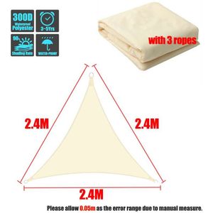 Beige 300D 8 Maten Regelmatige Driehoek Zonnezeil Waterdicht Polyester Luifel Zon Outdoor Zon Onderdak Tuin Camping Luifel Tuinhuisje