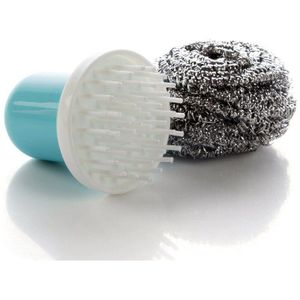 Staaldraad Bal Reinigingsborstel Met Handvat Afneembare Pan Schotel Kom Cleaner Wassen Keuken Schoon Gereedschap