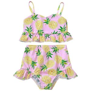 Children Two-Piece Suit Kids Toddler Kid Baby Girl Ruffles Swimsuit Bikini Bathing Suit Swimming Costume Summer Print Pineapple