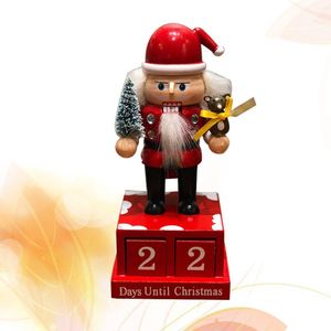 Vrolijk Kerstfeest Houten Walnoot Soldier Ornamenten Kalender Countdown Desktop Decoratie Gelukkig Nieuwjaar Mini Trein Decor A38