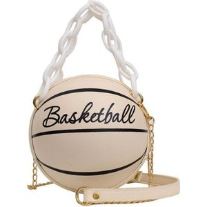 Mode Vrouwelijke Lederen Roze Basketbal Zak Bal Portemonnees Voor Tieners Vrouwen Schoudertassen Crossbody Keten Hand Tassen