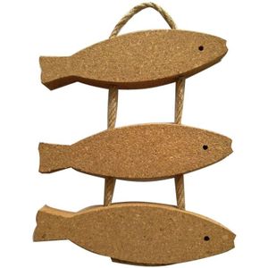 3 stks Vis Scherpe Kurk Hout Prikbord Phellem Kurk Houten Bulletin Board Enkele Hard Hout Muur Dikke Board Opknoping Dubbele Side