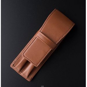 (Wit) Leather Etui Pen Zak luxe school Kantoorbenodigdheden potlood tas