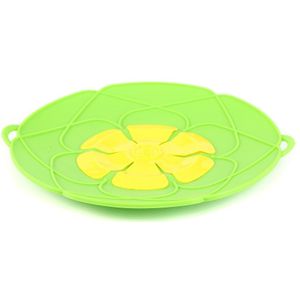 Multifunctionele Koken Gereedschap Bloem Siliconen deksel Groene Spill Stopper Siliconen Deksel Cover Voor Pot Pan 10 ""voor magnetron Vriezer