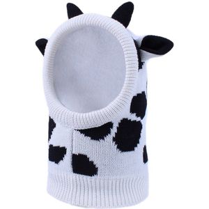 Connectyle Baby Jongens Meisjes Leuke Cartoon Gebreide Muts Fleece Gevoerd Oorklep Kap Hoed Scraves Met Hoek Kids Winter Warm hoed