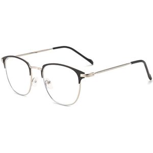 Mode unisex vierkante gewone bril voor mannen vrouwen Metalen frame bril voor feestbrillen Zacht zwart wenkbrauwframe