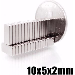 20/50/100/200 stks/partij N35 Rechthoekige magneten f 10x5x2mm Super Sterke neodymium magneet 10*5*2mm NdFeB magneet 10mm x 5mm x 2mm