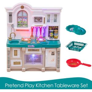 1 Stks/set Baby Miniatuur Keuken Plastic Pretend Play Geluid Keuken Voedsel Koken Servies Speelgoed Set Voor Meisje Game d74