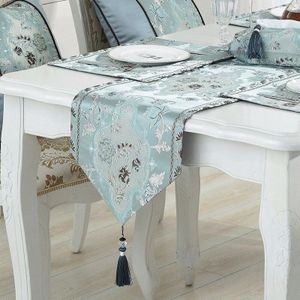 Tafelloper Luxe Zijde Borduurwerk Tafellopers Decoratieve Bed Runner Tafel Vlag Woonkamer Hotel Tafelkleden Home Decor