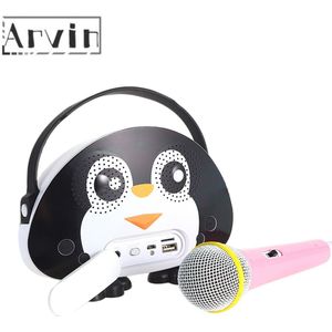 Kinderen Portable Bluetooth Speaker Draadloze Soundbar Karaoke Machine Met Microfoon Interactieve Speelgoed Cadeau Voor Kinderen-Zwart Wit