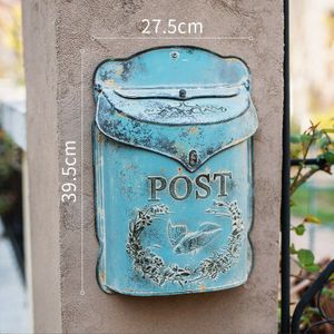 Outdoor Smeedijzeren Muur Gemonteerde Mail Box Villa Retro Post Doos Muur Opknoping Brief Post Box Postcard Box mailbox