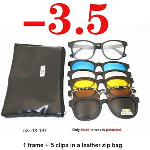 0-1-1.5-2-2.5-3-3.5-4 Ovale Gepolariseerde Zonnebril Afgewerkt Bijziendheid eyewear Magneet 5 Clip Zonnebril Bijziendheid Bril 2207