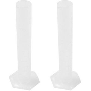 25 mL Capaciteit Duidelijke Witte Plastic Vloeibare Meetinstrument Afgestudeerd Cilinder 2 Stks