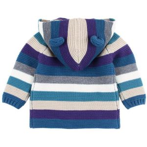 Pasgeboren Baby Meisjes Kleding Kinderen Regenboog Streep Jassen Voor Jongen Gebreide Vest Herfst Met Leuke Oor Hoodie Baby Meisje Jas