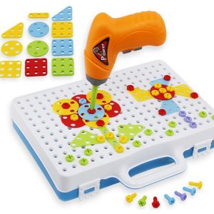 Kids Boor Speelgoed Educatief Speelgoed Elektrische Boor Schroeven Puzzel Gemonteerd Mozaïek Gebouw Speelgoed Jongen Pretend Play Toy