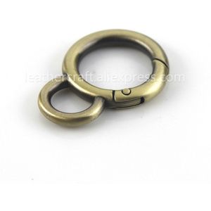 Metalen Dubbele Cirkel Snap Haak Spring Gate O Ring Trigger Sluitingen Voor Leer Craft Tas Riem Riem Aansluiten Hardware Accessoire