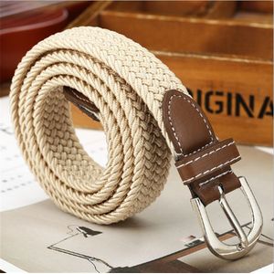 Meihuida Mannen Casual Elastische Stretch Taille Riem Canvas Gevlochten Geweven Lederen Riem Jeans Mode Tailleband