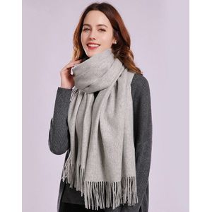 Winter 100% Wol Sjaal Beige Halswarmer Vrouwen Sjaals En Wraps Solid Pashmina Pure Wol Sjaals Voor Dames Kasjmier echarpe