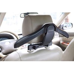 Handige Auto Auto Seat Hoofdsteun Kleding Jas Pak Patroon Driver Passenger Voertuig Hanger Met Verstelbare Hoofdsteun Zwart