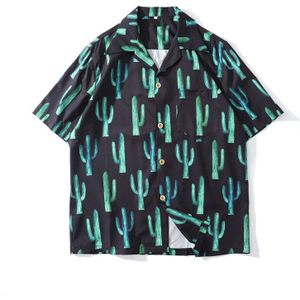 Dark Icoon Cactus Volledige Print Street Shirts Mannen Zomer Vintage Kubus Heren Shirt Hawaiian Shirt