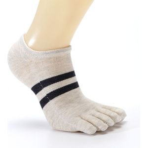 Katoen Mannen Ankle No Show Sokken Met Tenen Gestreepte Solid Ademende Deodorant, onzichtbare Vijf Vinger Boot Sokken Calcetines Heet Verkoop