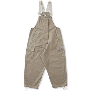 Safari Stijl! Multi-Pocket Bib Overalls Mannen Streetwear Baggy Jumpsuits Man Effen Kleur Brede Been Bib Broek Werk Cargo broek