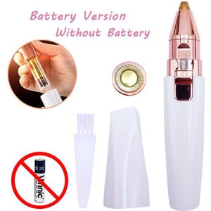 2 In 1 Elektrische Wenkbrauw Trimmer Pijnloos Epilator Vrouwen Draagbare Mini Scheerapparaat Make-Up Wenkbrauw Trimmen Wasbare