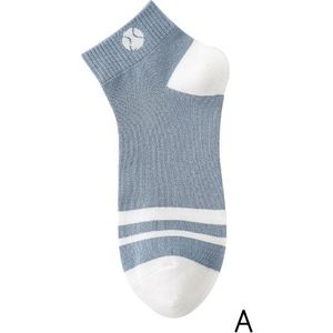 Koreaanse Mode Student Sport Deodorant Zweetabsorberende Boot Sokken Gestreept Blauw Wit Losse Lente Herfst Sokken