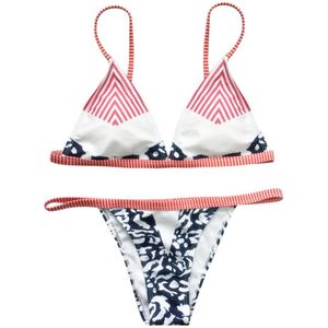 Bikini Mujer Gestreepte Badpak Vrouwen Badmode Push Up Bikini Set Biquini Braziliaanse Zomer Strand Dragen Badpak Zwemmen Slijtage * E