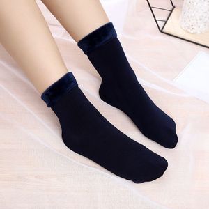 5 Kleur Fluwelen Vrouwen Winter Warm Thicken Thermische Sokken Zachte Casual Effen Kleur Sok Wol Kasjmier Thuis Snowboots vloer Sok