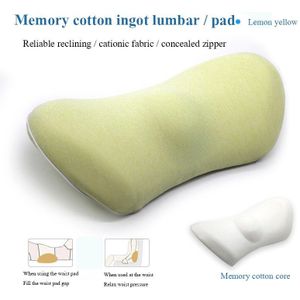 Ademend Geheugen Katoen Fysiotherapie Lumbale Kussen Taille Voor Autostoel Rugpijn Ondersteuning Kussen Slaap Bed Bureaustoel Rijden