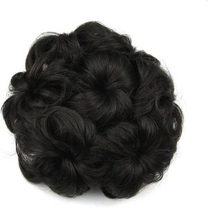 Gres Krullend Synthetisch Haar Broodjes Bloemvorm voor Bruiden Vrouwen Rubber Band Zwart/Blond/Bruin Chignon Hittebestendige fiber