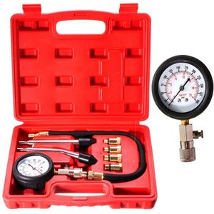 8 Stks/doos Motor Auto Benzinemotor Cilinder Manometer Diagnostic Tool Compressie Tester Set Rapid Type Tester Kit Auto Gereedschap