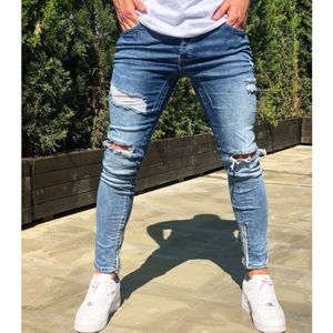 Heren Jeans Blue Cool Skinny Ripped Stretch Slanke Elastische Denim Broek Grote Maat Voor Mannelijke Lente Zomer Hip Hop Streetwear