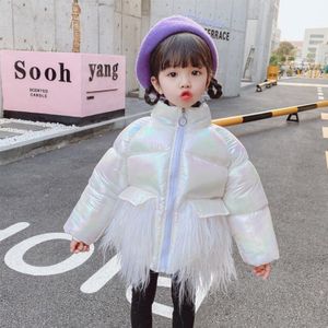 Meisjes Leuke Bont Patchwork Kwastje Korte Jassen Kinderen Katoen Thicken Jassen Kids Warme Bovenkleding Toddlaer Tops Kids Baby Ws1302