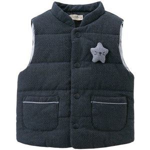 DB15850 Dave Bella Winter Kids Jongens Casual Sterren Knop Gewatteerde Zakken Jas Kinderen Mode Mouwloze Vest