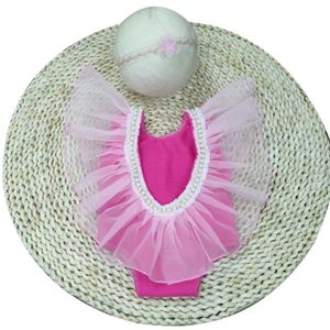 Mooie Babe Geboren Accesorios Foto Outfits Hoofdband En Jurk Set Ballet Thema Jongen/Meisje Kostuum Voor 0-2 maand