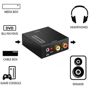 Spdif Digitale Audio Decoder Versterker Portable 3.5Mm Jack Coaxiale Optische Vezel Digitaal Naar Analoog Audio Aux Rca L / R Converter