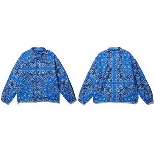 Mens Wear Hip Hop Bandana Paisley Patroon Bomber Jassen Windjack Harajuku Streetwear Herfst Casual Jassen Tops Kleding