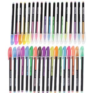 12/16/24/36/48 Kleuren Gel Pennen Set, glitter Gel Pen Voor Volwassen Studenten Kleurboeken Tijdschriften Tekening Doodling Art Markers