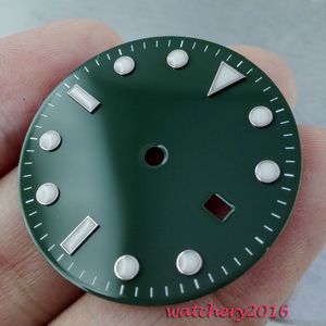 31.3mm green Dial lichtgevende markers datum venster fit ETA 2836 MingZhu 2813 4813 Beweging heren Nieuw Horloge dial