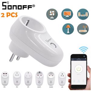 1/2 PCS Sonoff S26 WiFi Smart Socket US/EU/UK Draadloze Plug Power Socket Smart Home switch Werken Met Alexa Google Assistent IFTTT