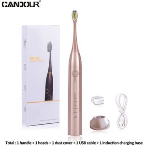 Candour Cd-5168 Sonic Tandenborstel Oplaadbare Elektrische Tandenborstel IPX8 Waterdichte 15 Modus Met 8 Borstel Reizen Doos Beste Cadeau