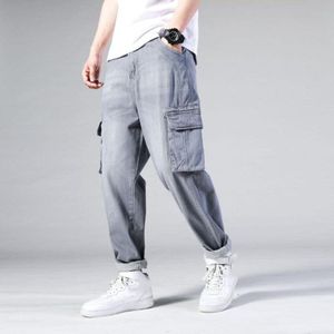Hip Hop Mannen Jeans Plus Size Baggy Skateboard Broek Hiphop Losse Mannen Jongens Multi-Pocket Denim Rap Broek mens Vier Seizoenen