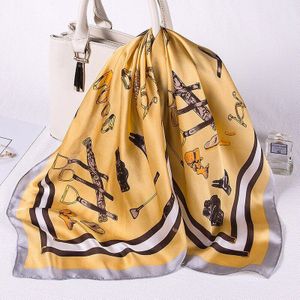 Geometrische Print 70 Vierkante Sjaal Imitatie Zijde Decoratie Wilde Zijden Sjaals Echarpe Femme Foulard Nl Soie Foulard Luxe Polyester