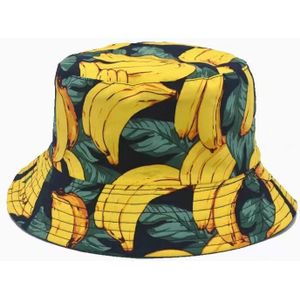 Panama Emmer Hoed Mannen Vrouwen Zomer Omkeerbare Panama Emmer Cap Banana Print Gele Hoed Bob Hoed Hip Hop Gorros Vissen visser