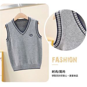 Herfst Tieners Gebreide Trui Vesten Voor Kinderen V-hals Effen Kleur Kids Meisjes Kleding Jongens Gebreide Tops Vesten School Uniformen