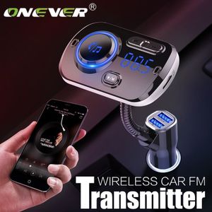 Onever QC3.0 Fm-zender Bluetooth 5.0 MP3 Voiture Auto Speler Ondersteuning Handsfree Met Led Scherm Dubbele Usb lader