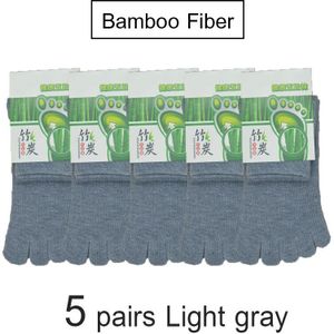 5 Paren/partij Bamboevezel Mannen Vijf Teen Sokken Set Lente Winter Business Zwart Tabi Korte Sokken Voor mannelijke Grote Maat