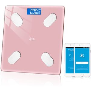 Lichaamsvet Schaal Badkamer Weegschalen Bluetooth Smart Elektronische Weegschaal Gehard Glas Lcd Display Voor Fitness Bmi Samenstelling Analyzer
